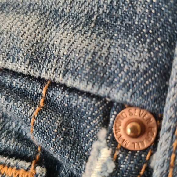 7 For All Mankind Blue Flare Jeans - Picture 5 of 12